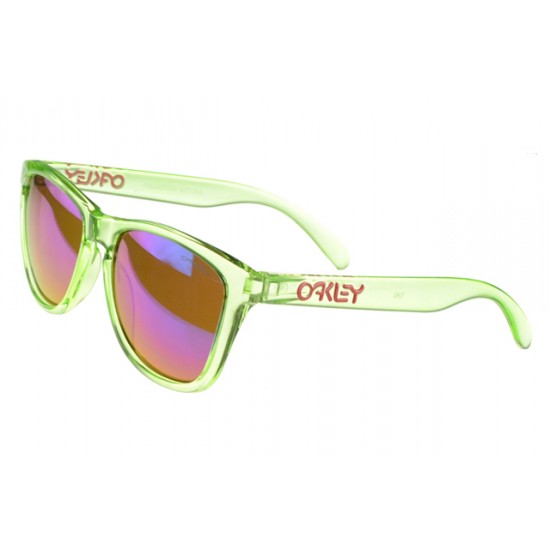 Oakley Frogskin Sunglass Green Frame Pink Lens-Oakley Clearance Sale